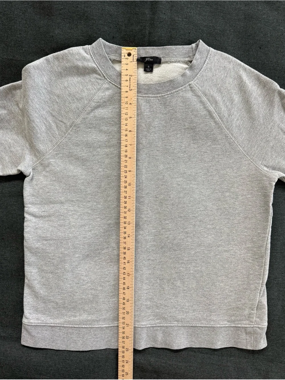 J.Crew Grey French Terry Raglan Sleeve Crewneck Sweatshirt Size Small K6378